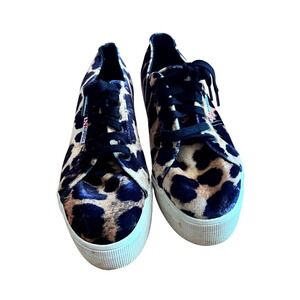 Superga Leopard Print Platform‎ Sneakers Women's Shoes Fun Fashion size 39.5